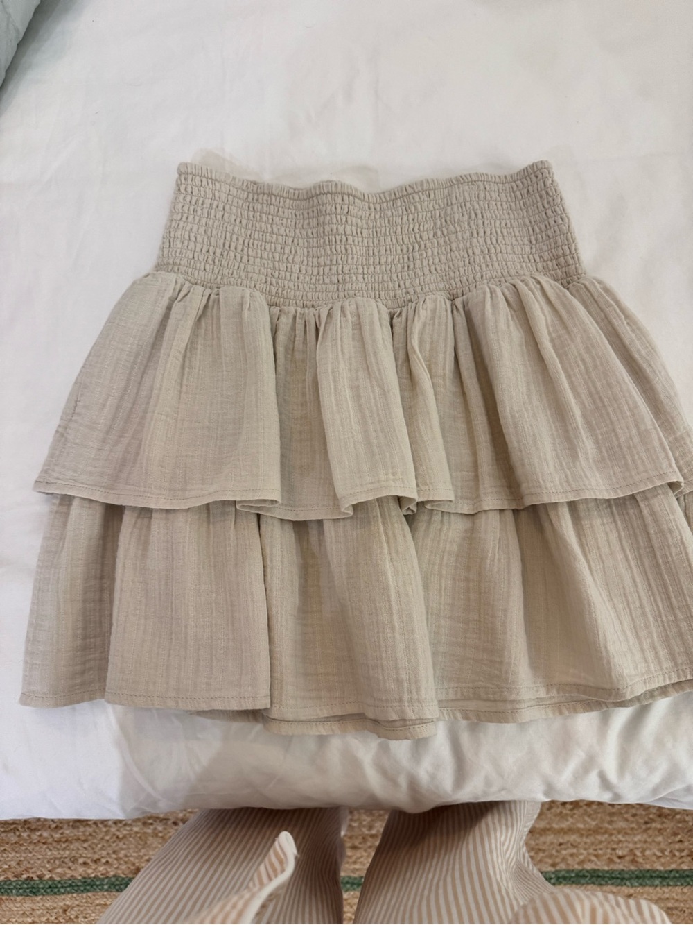 Universal Thread Cream Tiered Ruffled Mini Skirt